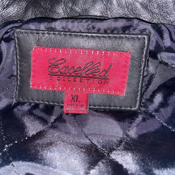 Excelled Collections Woman's Black 3 Button‎ 100% Leather Jacket Coat Size XL - Picture 5 of 7